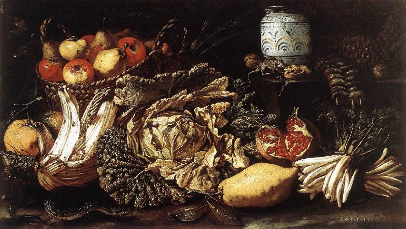 SALINI, Tommaso Still-life with Fruit, Vegetables and Animals f oil painting image